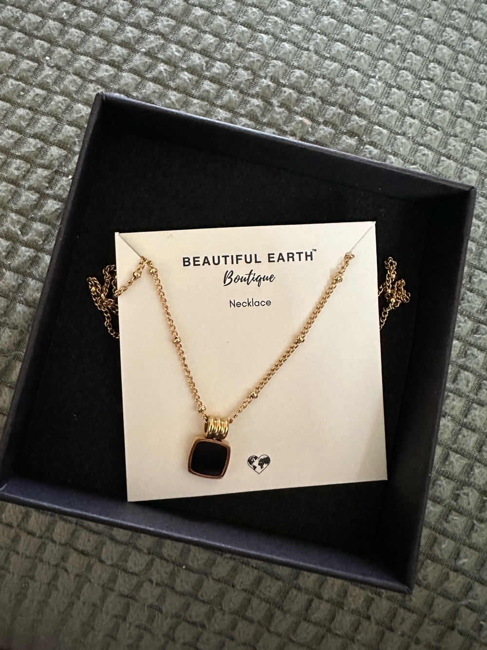 Beautiful Earth Lucia Black Pendant Necklace